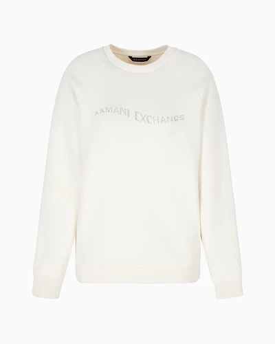 Crewneck sweatshirt with studded logo