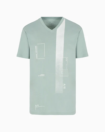 AX Logo V-Neck Short Sleeve T-Shirt