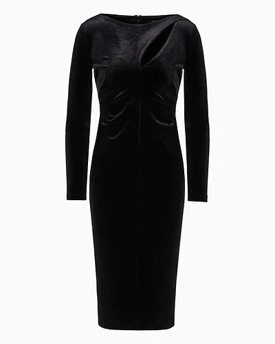 Velvet longuette dress with cut-out