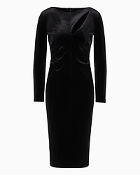 Velvet longuette dress with cut-out