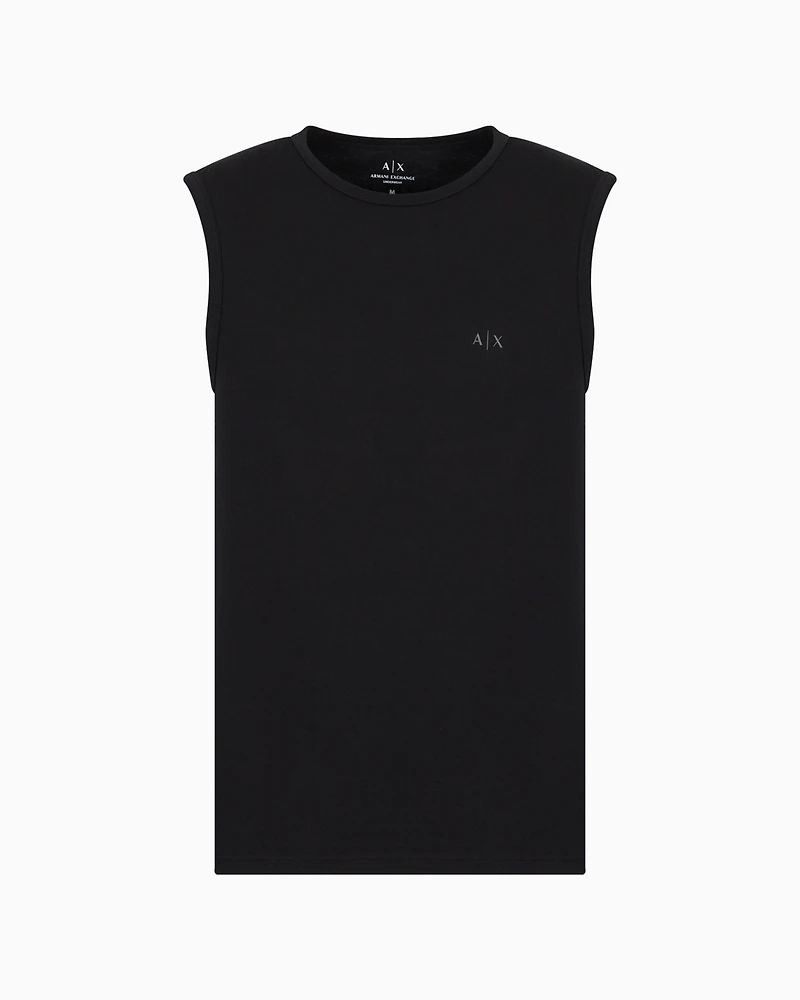 Cotton jersey tank top with logo