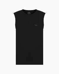 Cotton jersey tank top with logo