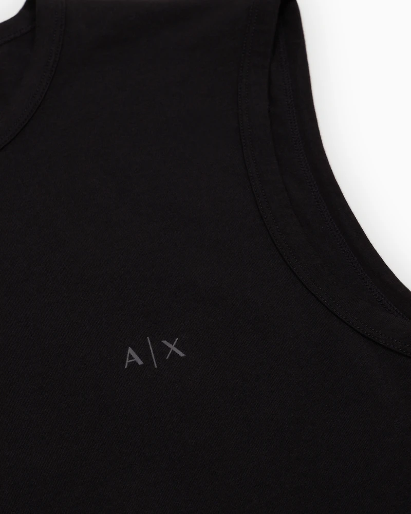 Cotton jersey tank top with logo