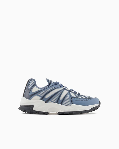 Sneakers with optical effect design and maxi sole
