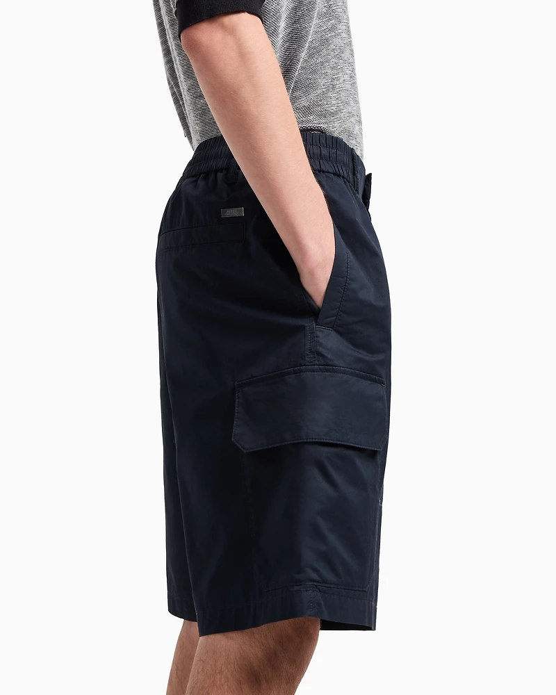 Cotton twill cargo shorts with maxi pockets