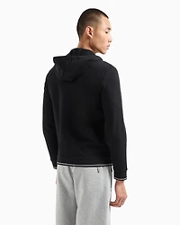 Stretch fabric zip-up sweatshirt