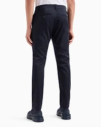 Armani Exchange - Cotton poplin chino trousers, Man, Blue, Size: