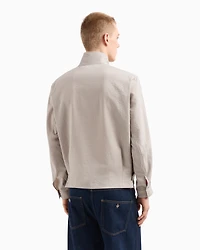 Emporio Armani - Nylon seersucker blouson, Man, Grey, Size: