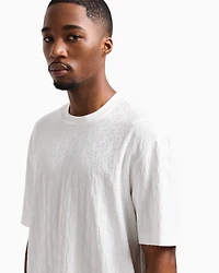 Regular fit cotton T-shirt with tone-on-tone allover logo