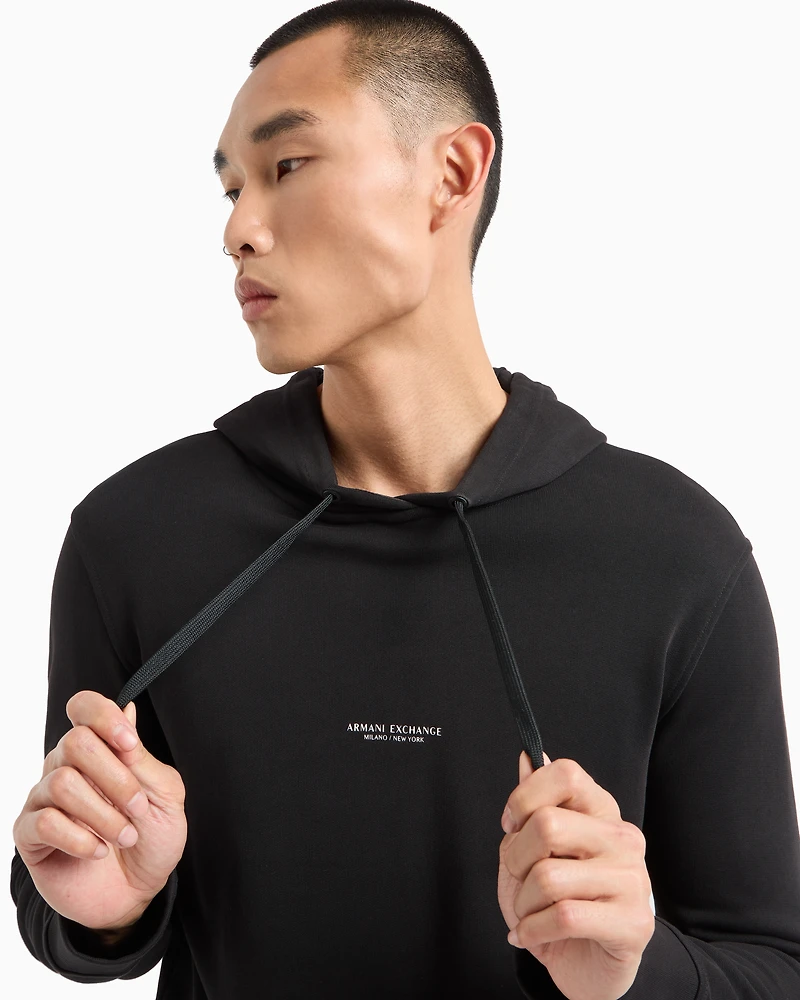 French Terry Cotton Hoodie with Logo