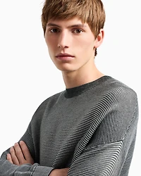 Dégradé effect ribbed cotton sweater