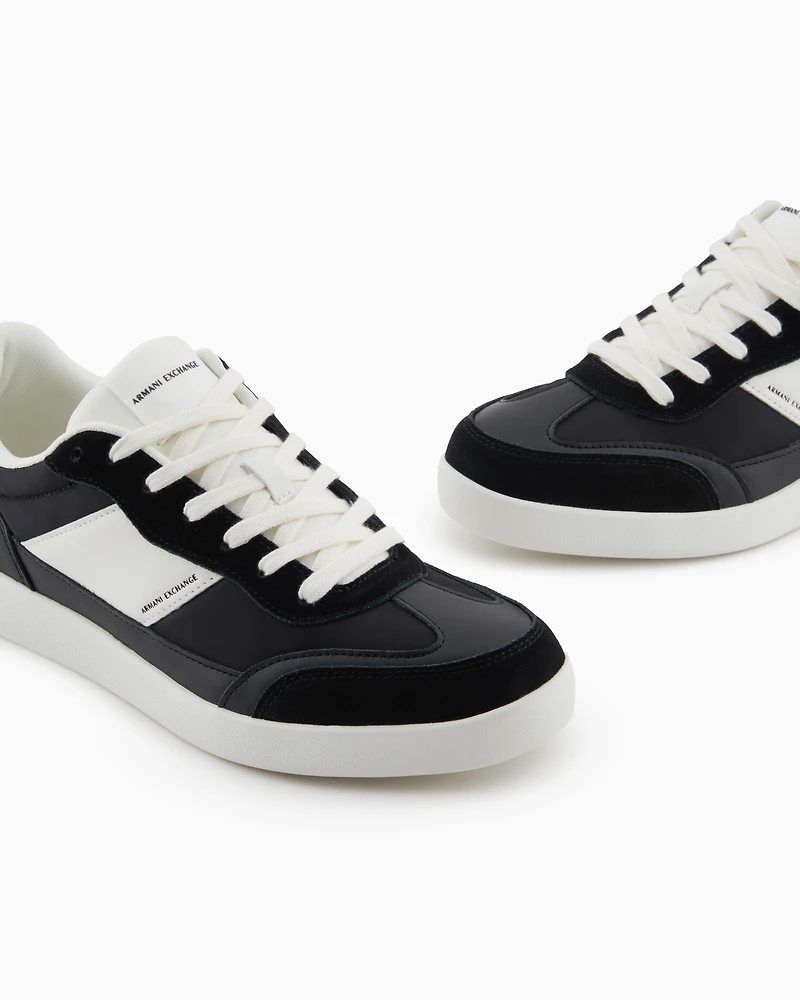 Armani Exchange - Sneakers with contrasting side band, Man, Black, Size: