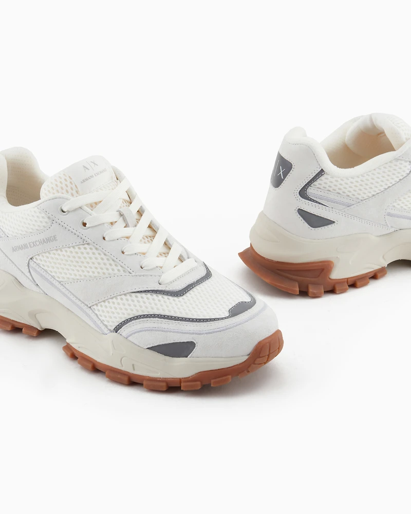 Mesh sneakers with oversized sole