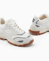 Mesh sneakers with oversized sole