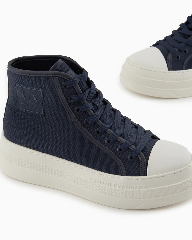 Canvas platform sneakers