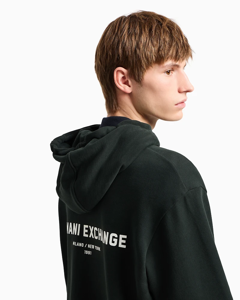 Zip-up hoodie with Milan/New York print on the back