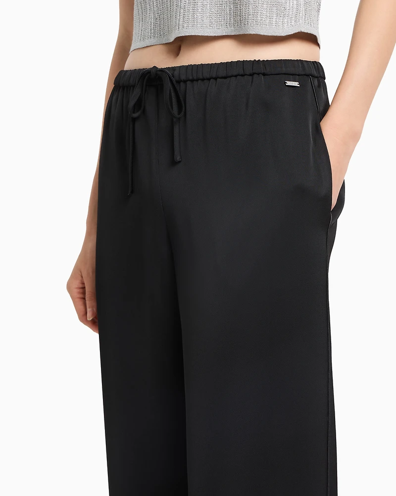 Palazzo trousers matte satin fabric