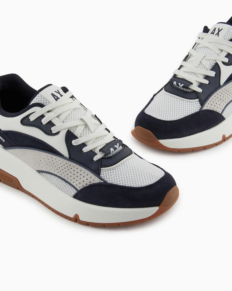 Oversized sneakers with contrasting inserts