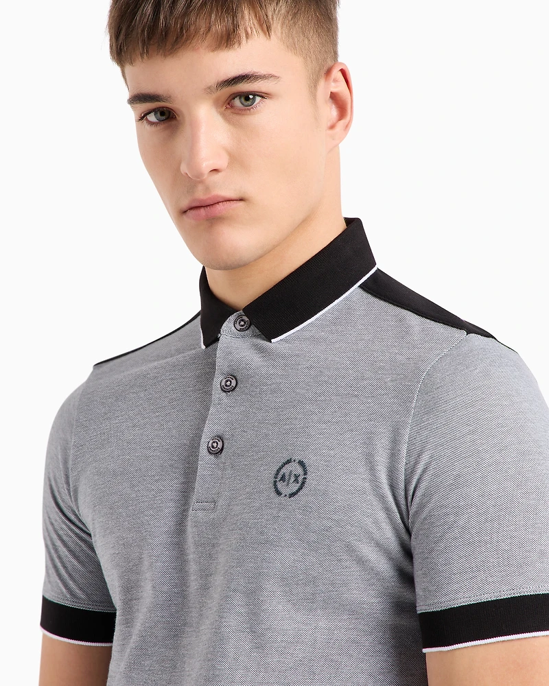 Cotton polo with contrasting details