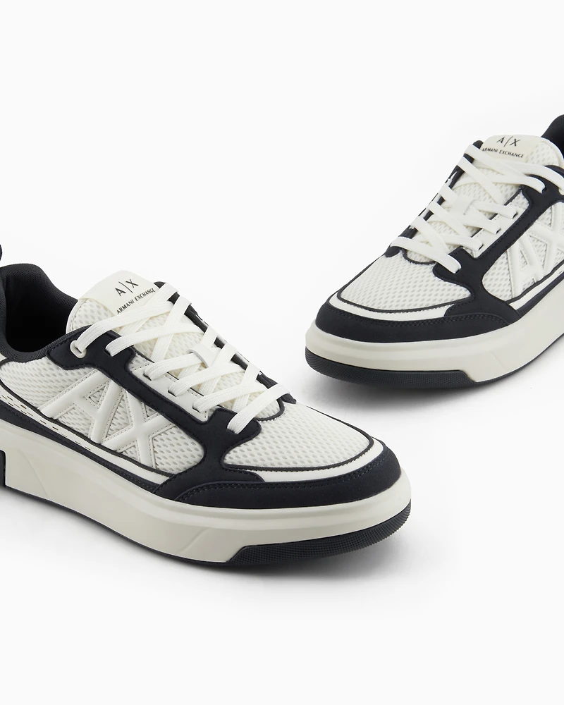 Mesh sneakers with logo on the side