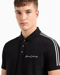 Armani Exchange - Regular fit polo shirt with Signature Logo, Man, Black, Size: