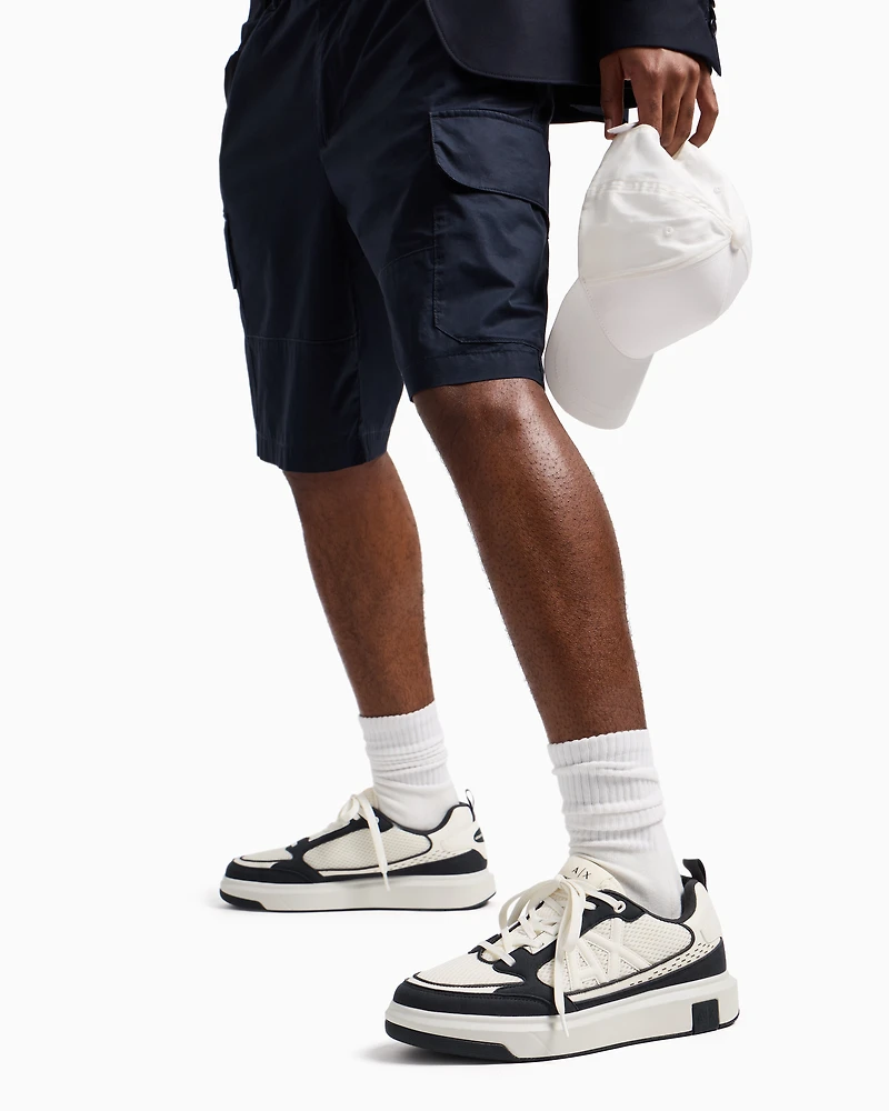 Mesh sneakers with logo on the side