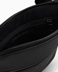Armani Exchange - Semi-rigid flat shoulder bag with external pocket, Man, Black, Size: TU