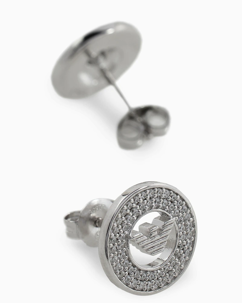 Emporio Armani -  Sterling Silver Stud Earrings, Woman, Multicoloured, Size: TU
