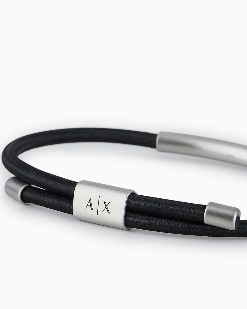 Armani Exchange - Steel and eco-leather bracelet, Man, Multicoloured, Size: TU