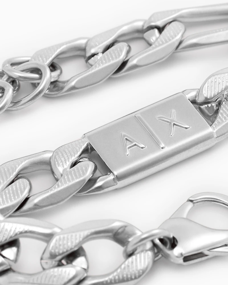 Armani Exchange - Stainless Steel Chain Bracelet, Man, Multicoloured, Size: TU