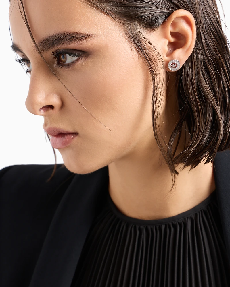 Emporio Armani -  Sterling Silver Stud Earrings, Woman, Multicoloured, Size: TU