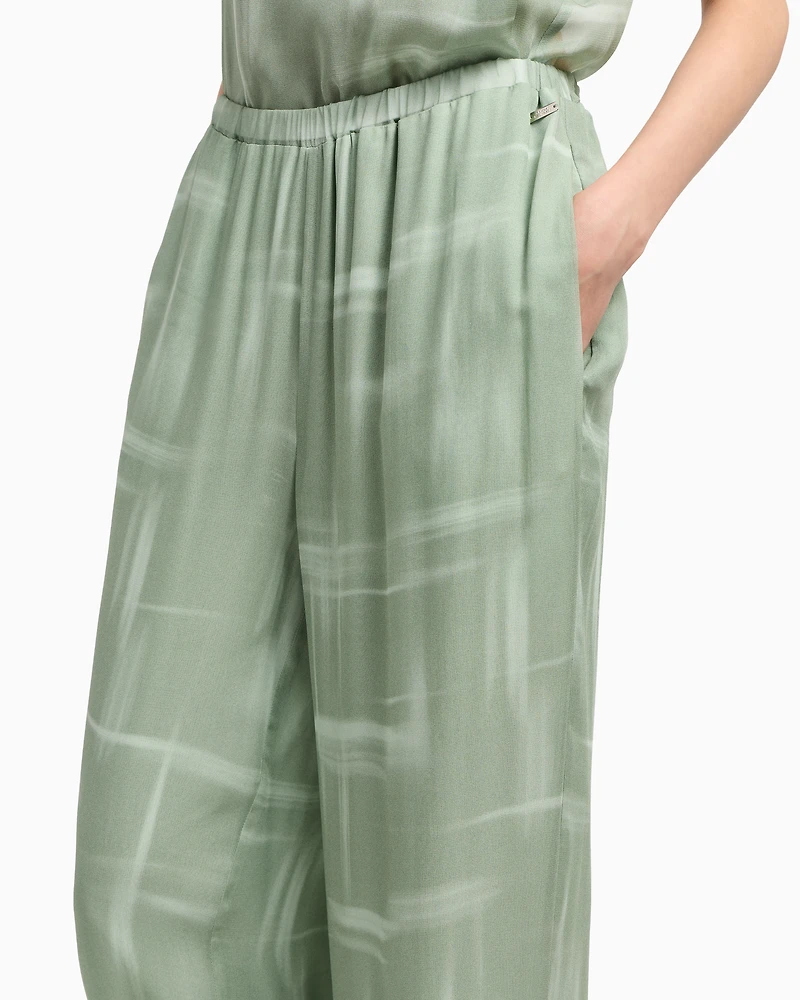 Oversized trousers abstract patterned fabric