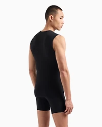 Cotton jersey tank top with logo