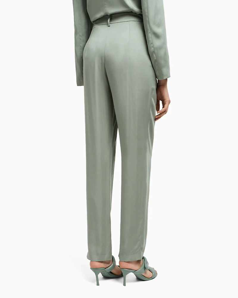 Straight viscose trousers