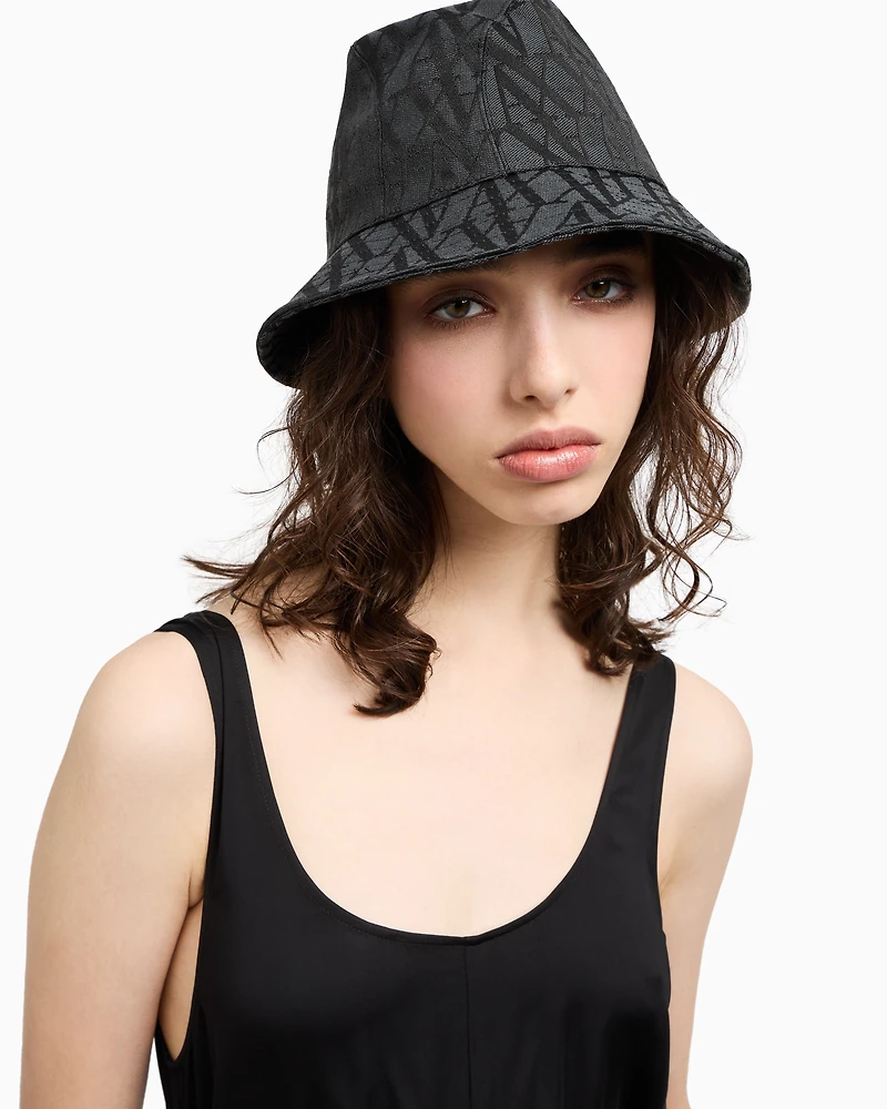 Bucket hat with all-over logo