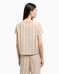 Jacquard T-shirt with allover logo
