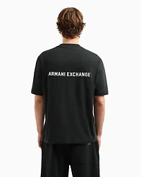 Armani Exchange - Regular fit T-shirt with logo print on front and back, Man, Green, Size: