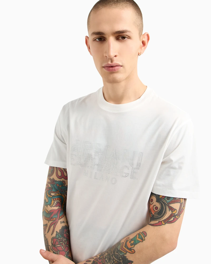 Regular fit T-shirt with blurred logo effect