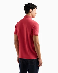 Slim fit stretch cotton polo with logo