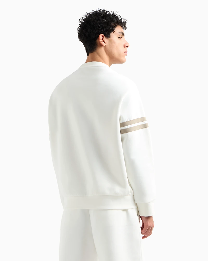 Crewneck sweatshirt with stripes and logo