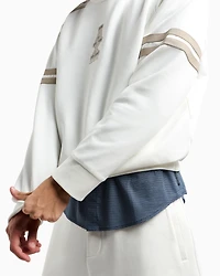 Crewneck sweatshirt with stripes and logo