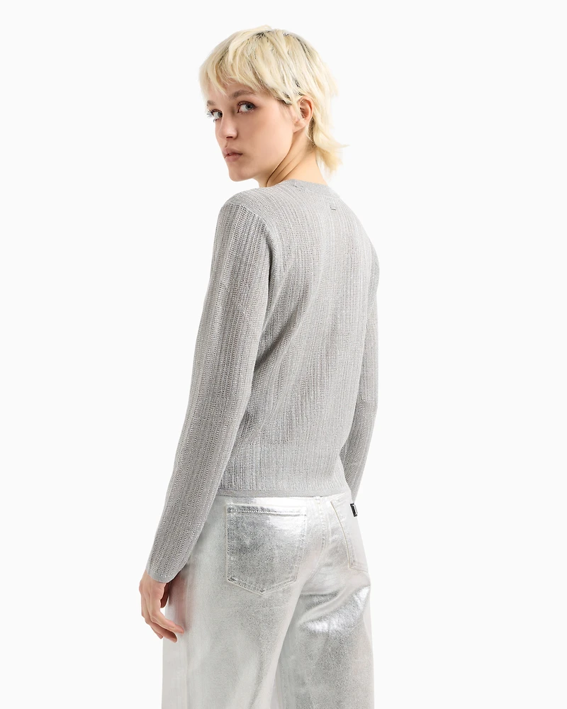 Long-sleeved sweater lurex yarn