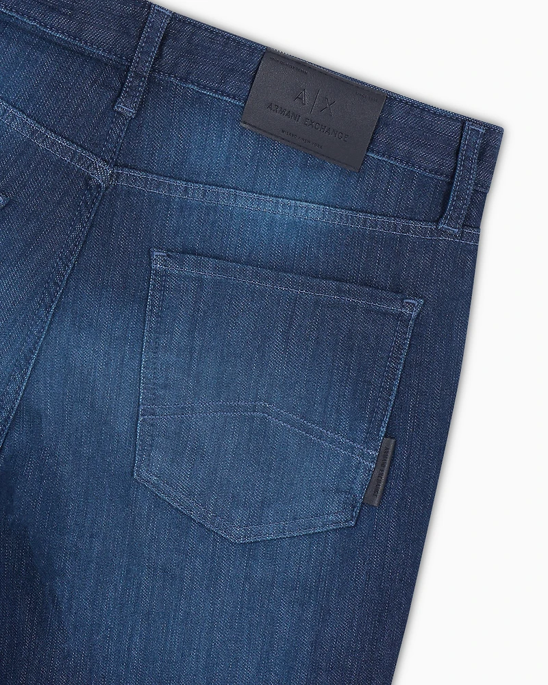 Armani Exchange - J14 skinny fit jeans stone washed cotton denim, Man, Blue, Size:
