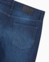 Armani Exchange - J14 skinny fit jeans stone washed cotton denim, Man, Blue, Size: