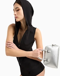 Short jumpsuit with hood