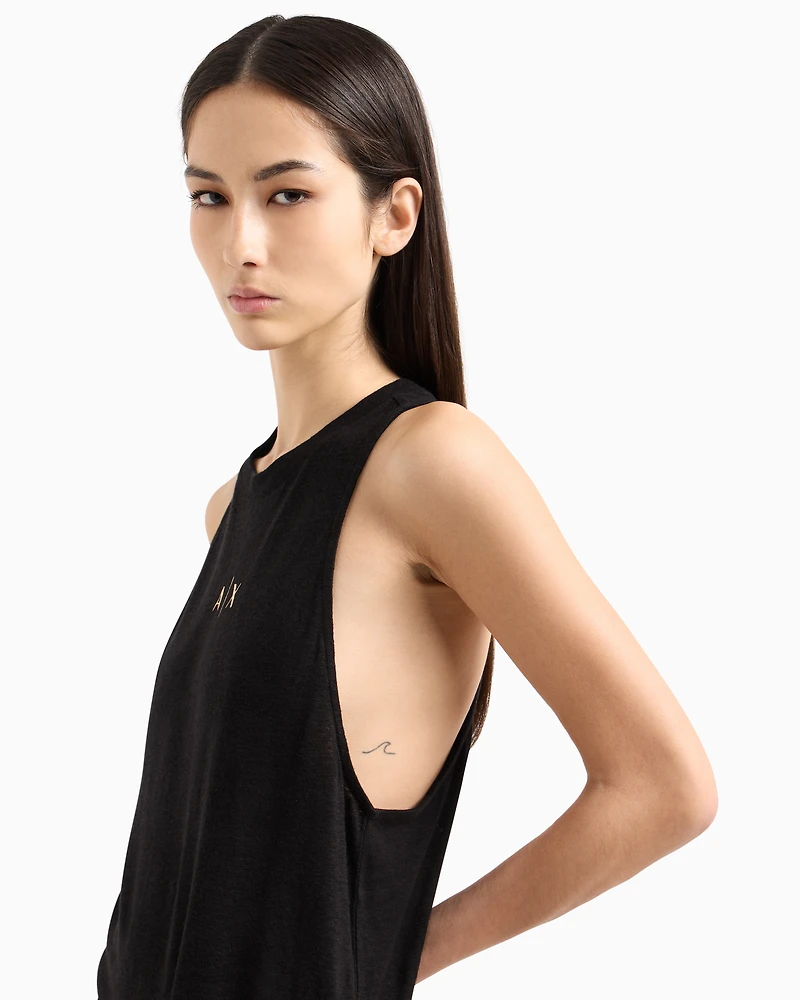 Oversized tank top with logo print on the back