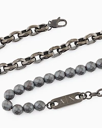 Armani Exchange -  Gunmetal Hematite Chain Necklace, Man, Multicoloured, Size: TU