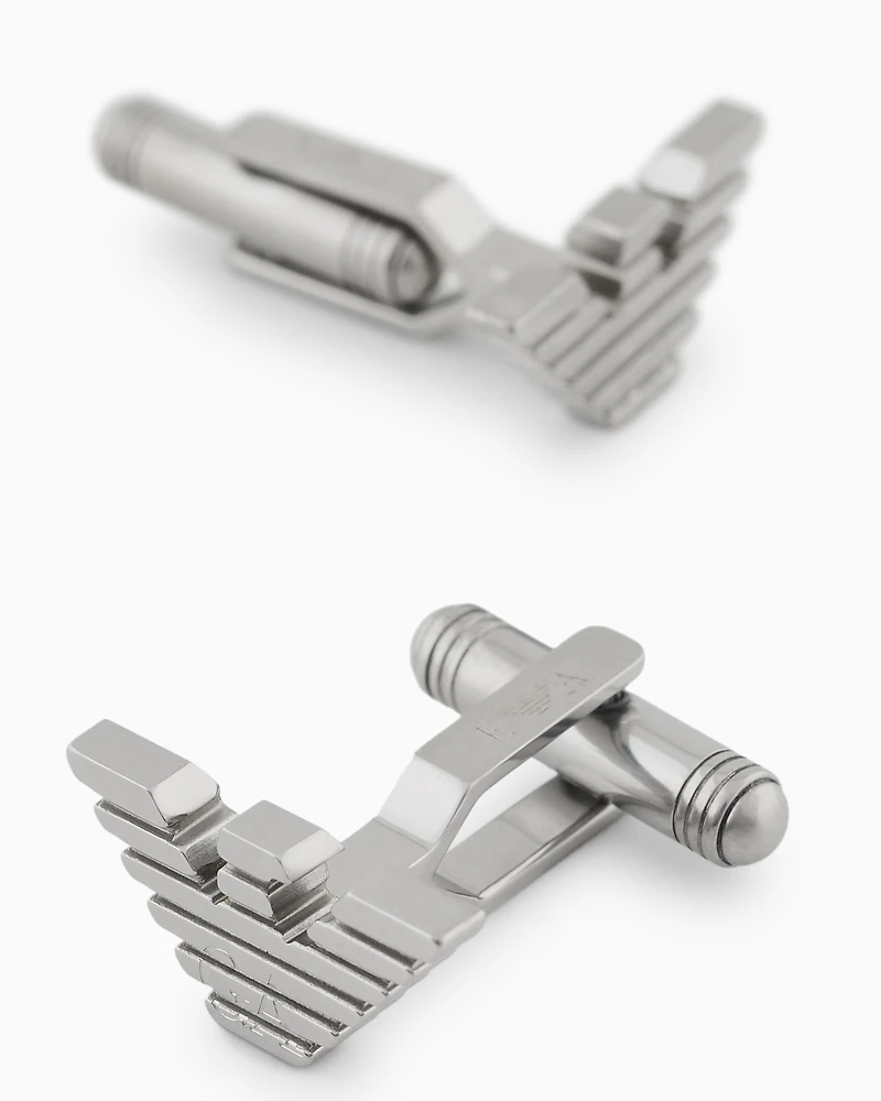 Emporio Armani -  Stainless Steel Cuff Links, Man, Multicoloured, Size: TU