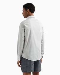 Armani Exchange - Slim fit micro-pattern shirt, Man, White, Size: