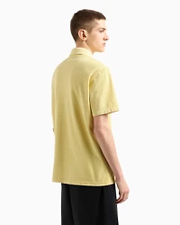 Used effect cotton piquet polo